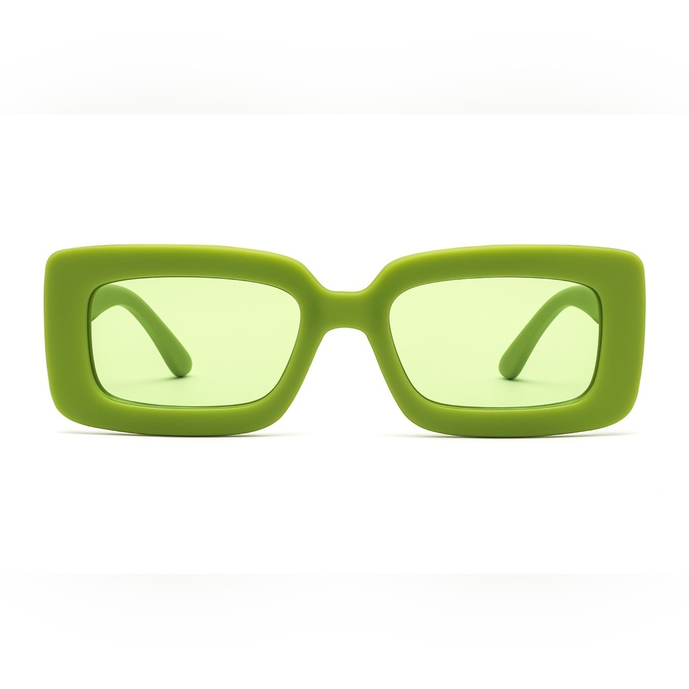 Green Rectangular Sunglasses - Picture 2 of 4
